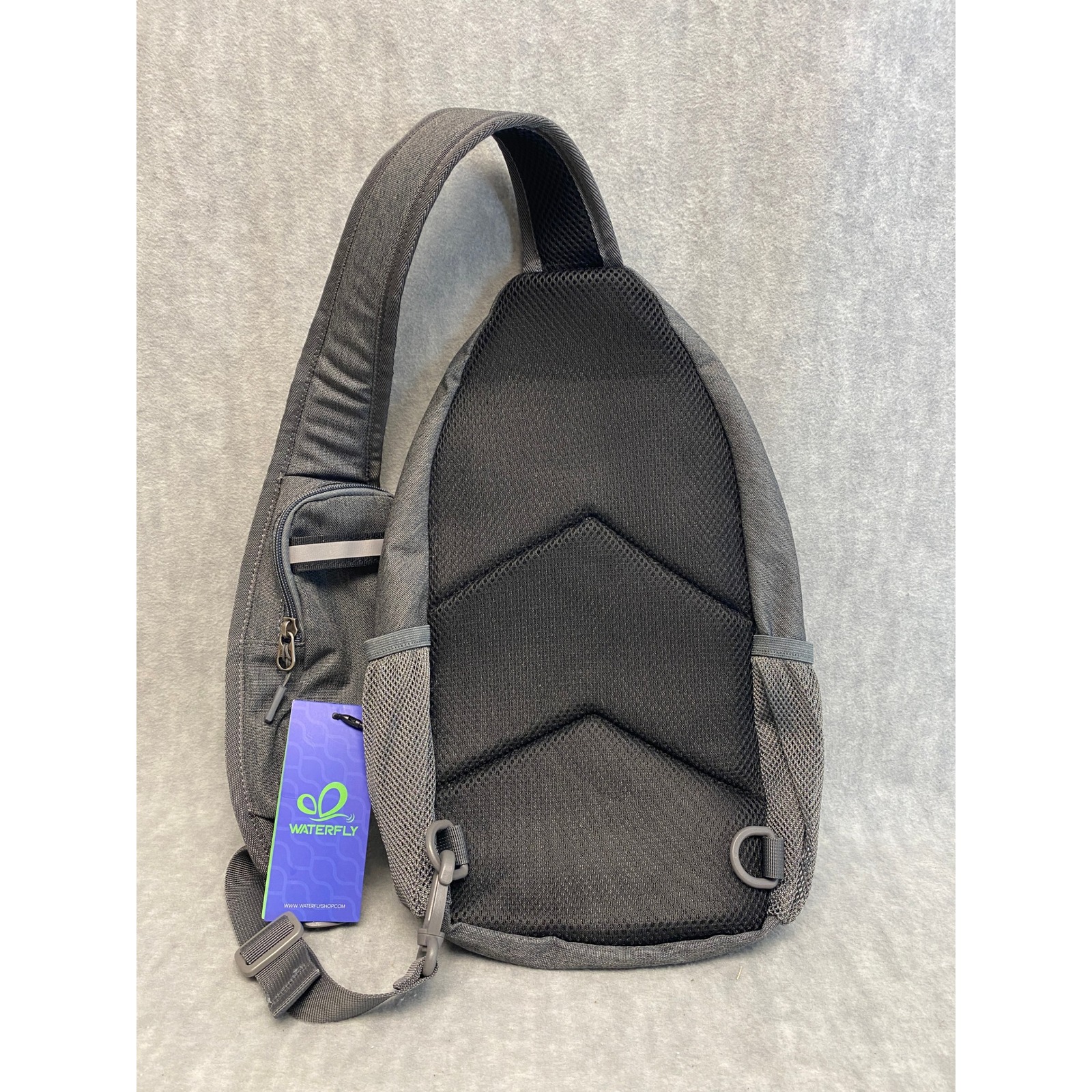 Waterfly Gray Sling Backpack Crossbody Chest Bag Travel Hiking Shoulder Unisex — image 4 of 8